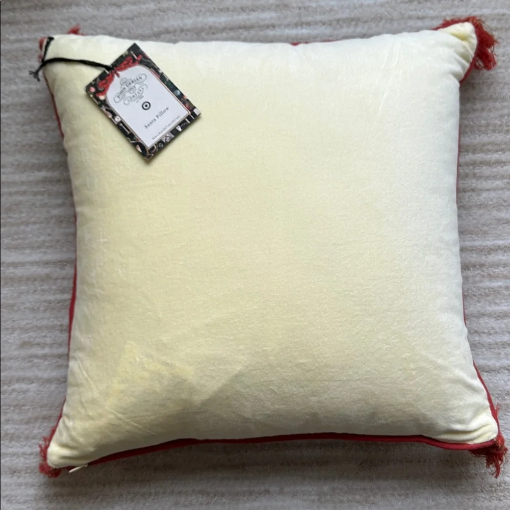 John Derian Target 2025 Santa Pillow Embroidered Holiday Christmas Tree 18”x18”